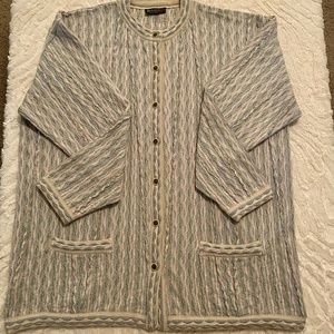 Geccu Australia Coogi Style Cardigan Sweater Women XL 14 16 Pastel Cotton Lovely